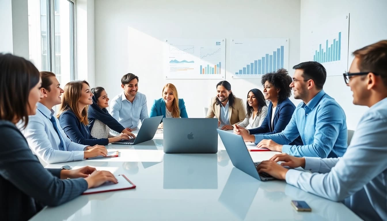 Showcase founder leadership insights through a vibrant brainstorming session in a modern office.
