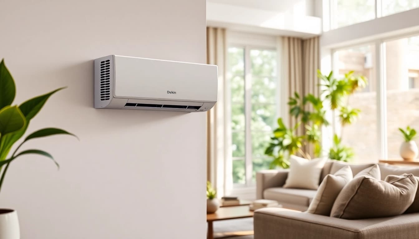 Install a Daikin mini split ac in a stylish living room to enhance comfort and efficiency.