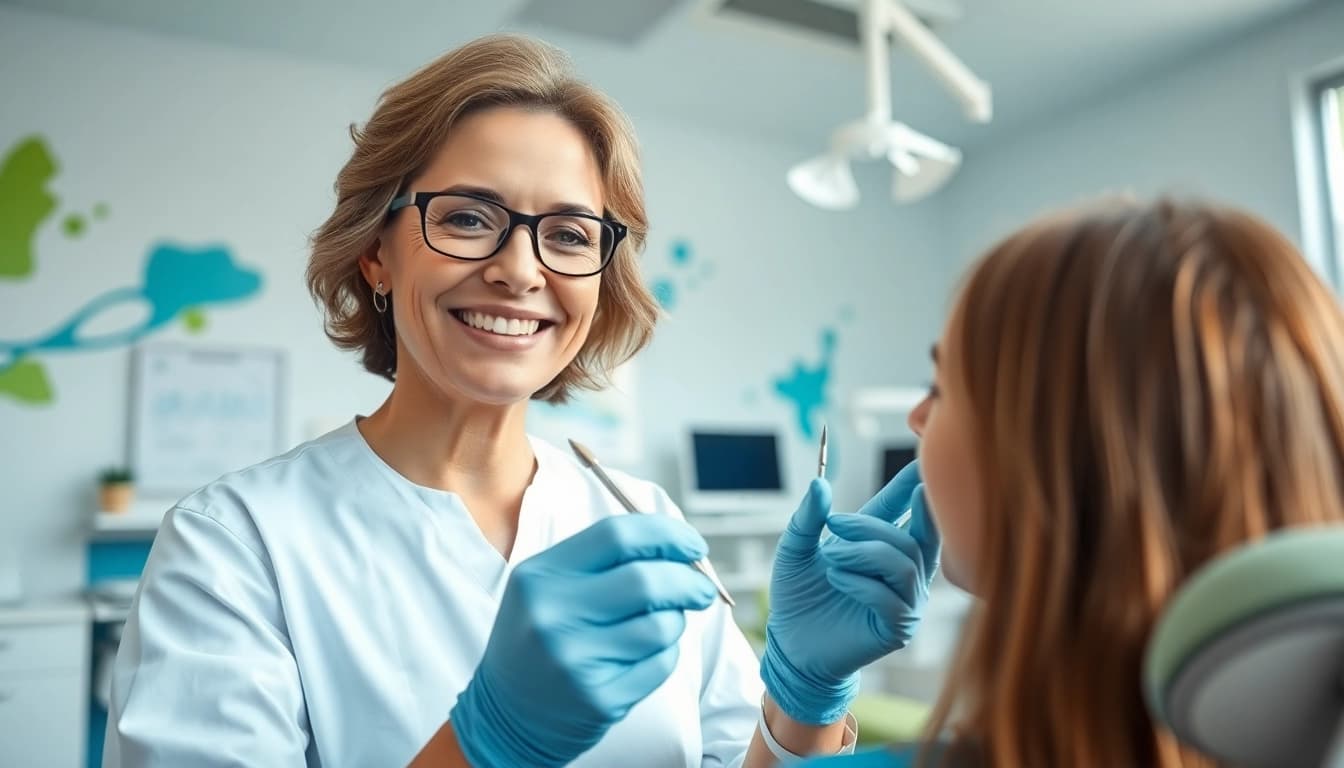 Find an experienced orthodontist near by me helping patients in a modern dental office.