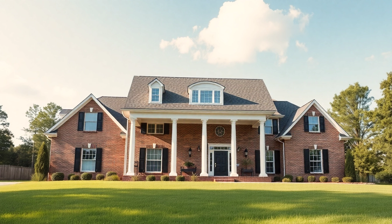Stunning colonial home new build construction showcasing traditional architecture and lush greenery.
