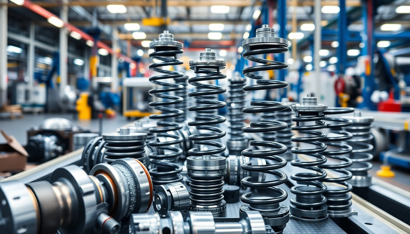 Gas Spring Manufacturer showcasing precision-engineered gas springs in a modern factory.