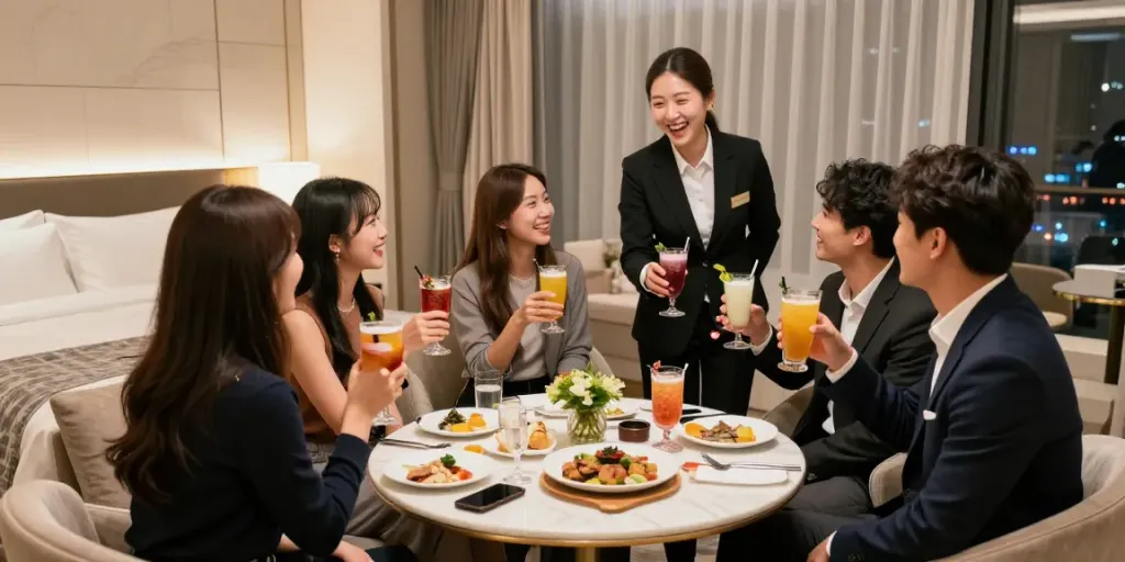 강남구구단에서 친구들과 함께 즐거운 시간을 보내는 사치스러운 독립 룸