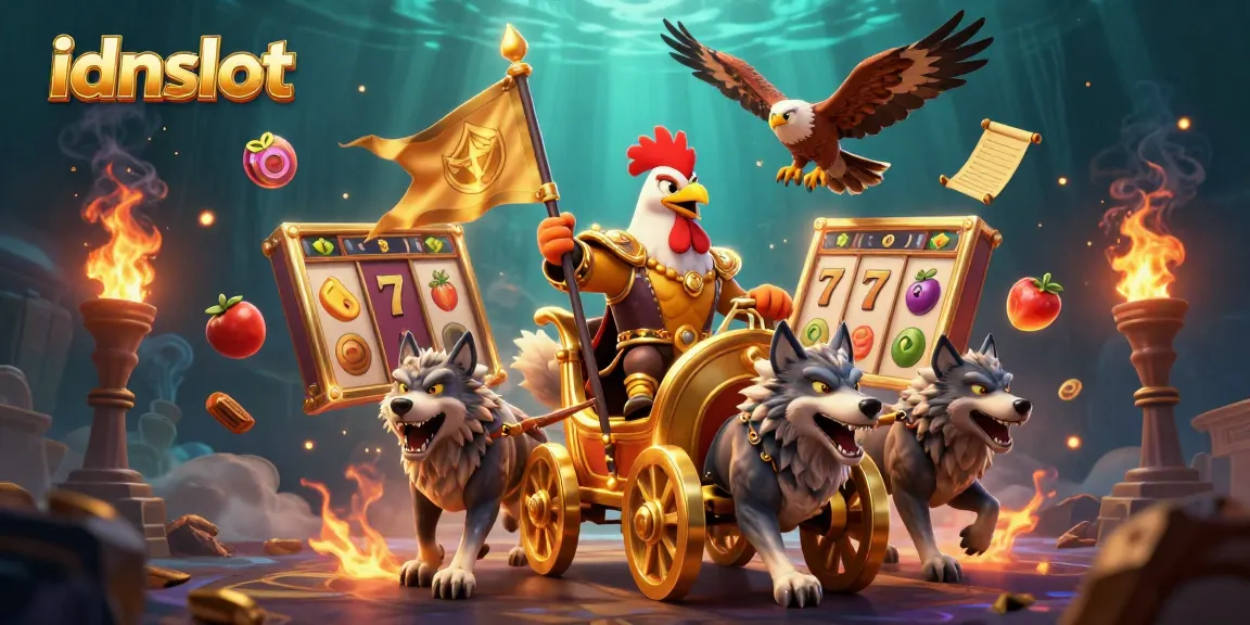 Engage with idnslot's thrilling slot reels in an epic 3D casino illustration
