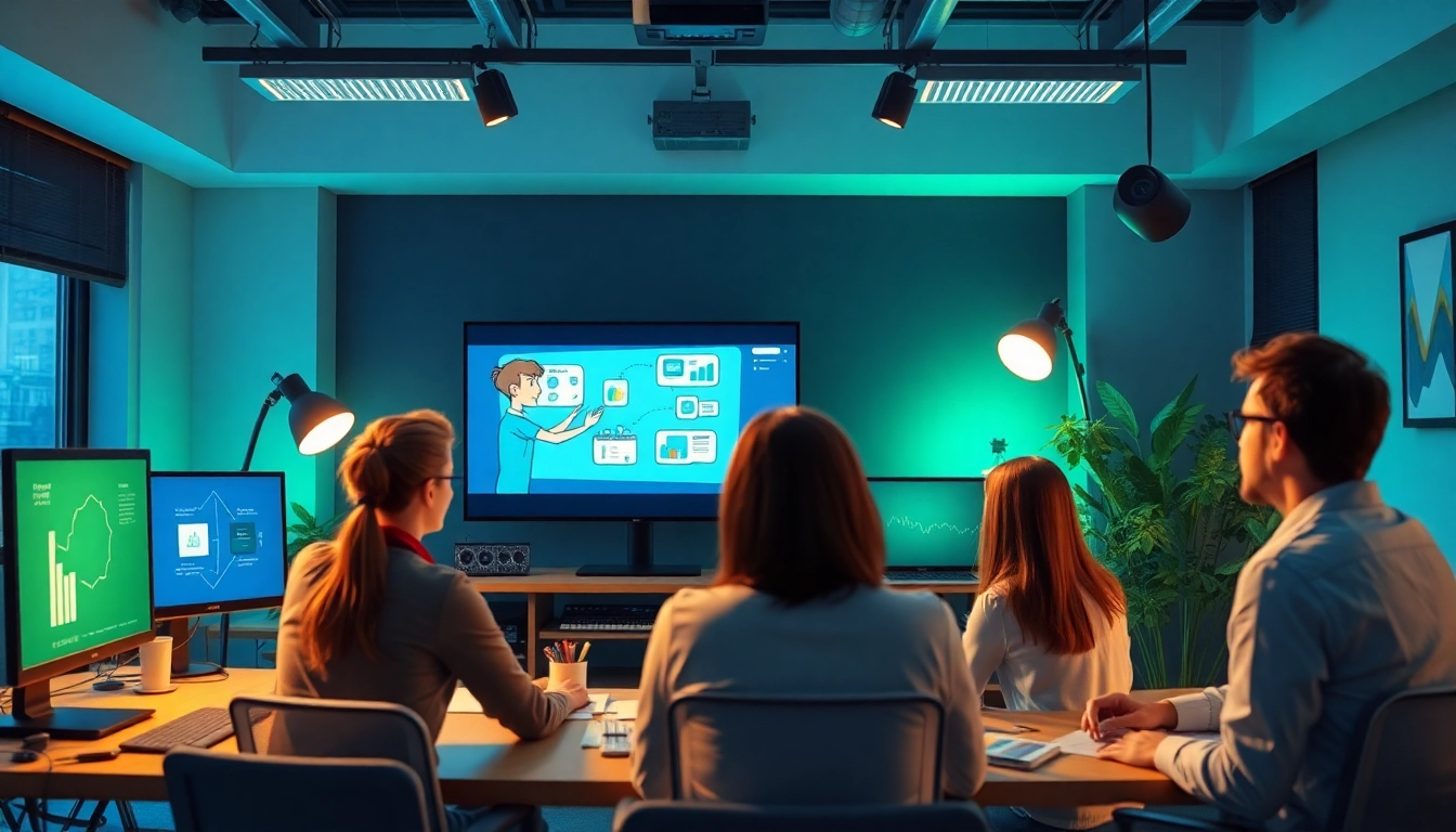 Erkläranimation erstellen mit einem kreativen Team in einem modernen Studio.