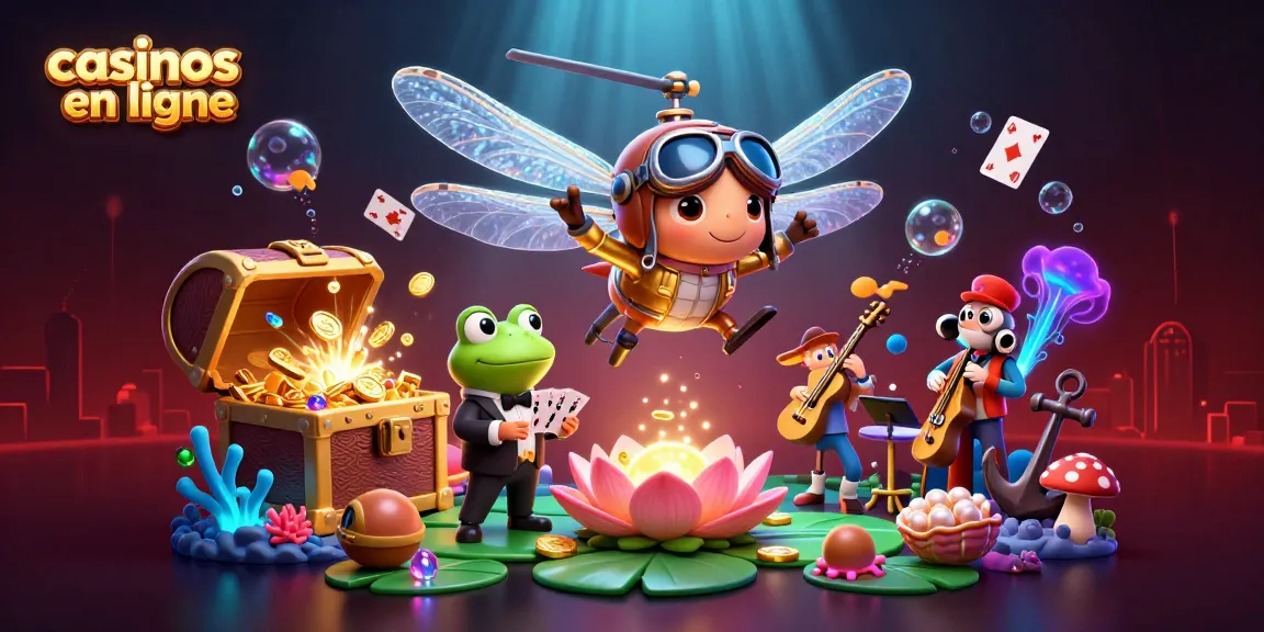 Déjouez aux casinos en ligne avec cette scène de casino vivant sous-marin avec un croupier grenouille.