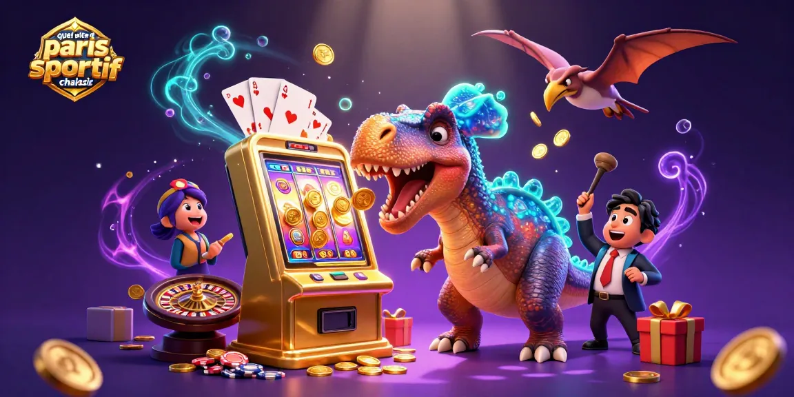 Découvrez quel site de paris sportif choisir tout en jouant avec un dinosaure dans un casino animé.