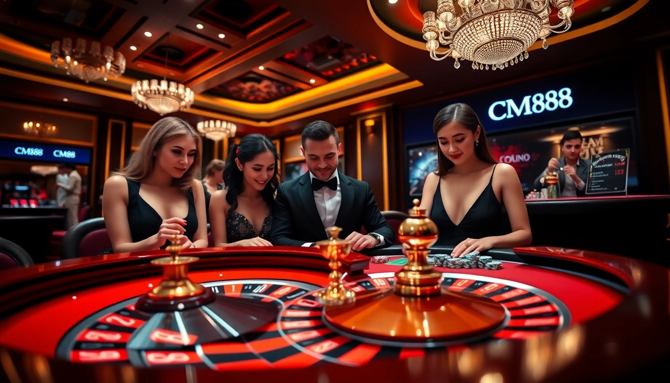 Experience exhilarating gameplay at CM88 with poker chips and a roulette wheel.