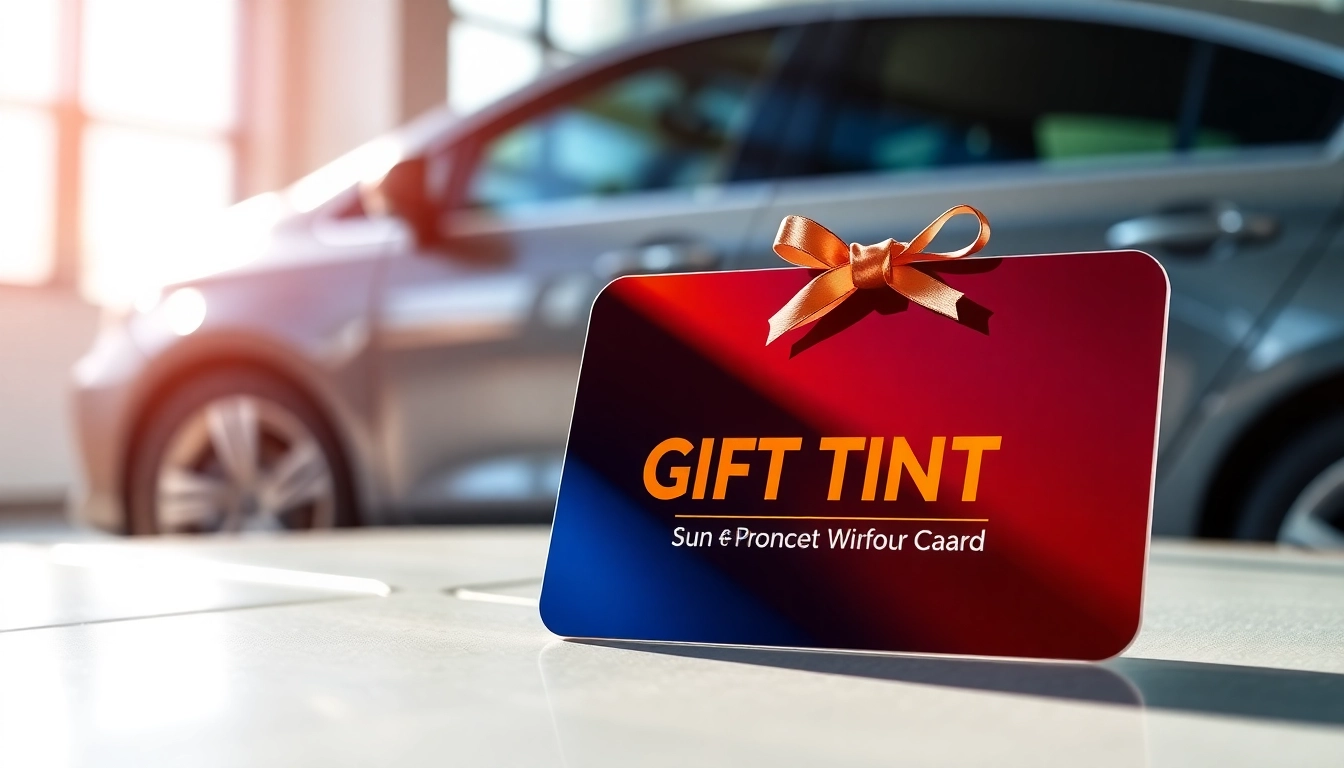 Enhance your gifting with a stylish window tint gift card designed for automotive enthusiasts.