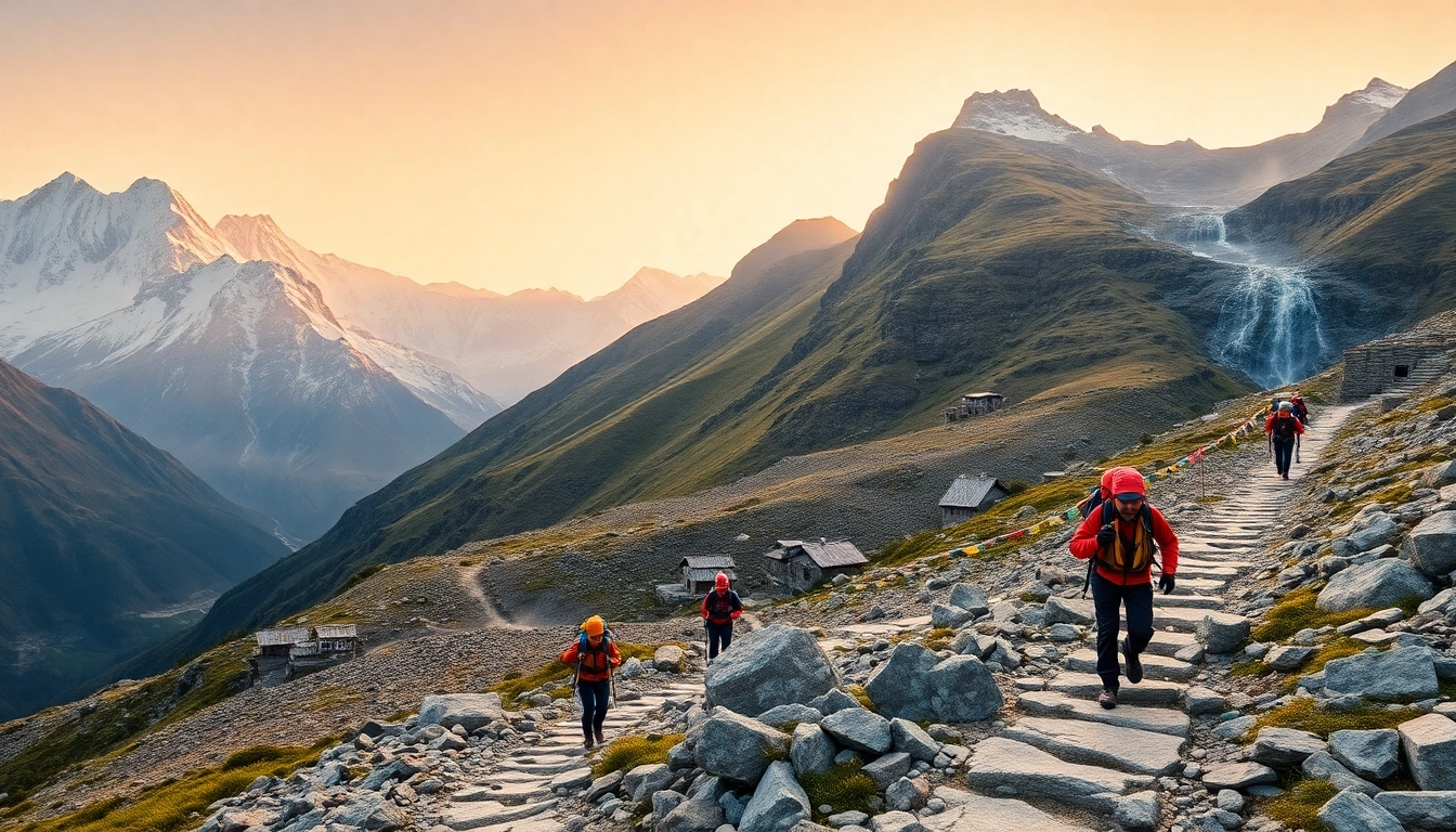 Adventure seekers embarking on the Manaslu trekking journey through stunning Himalayan landscapes.