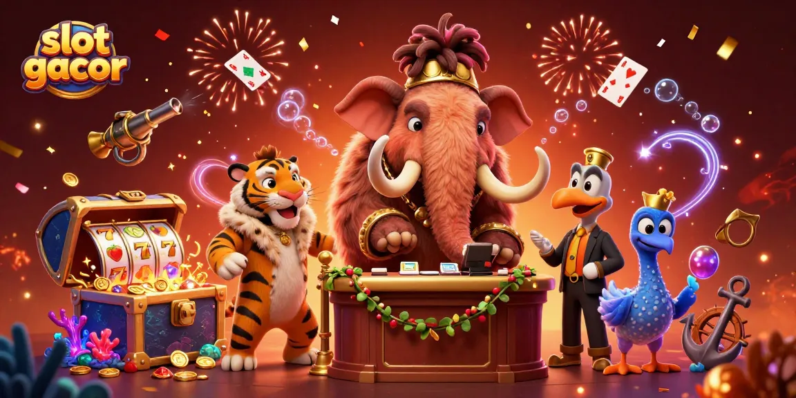 Engage with slot gacor as the woolly mammoth checks IDs, while treasure flows and confetti rains.
