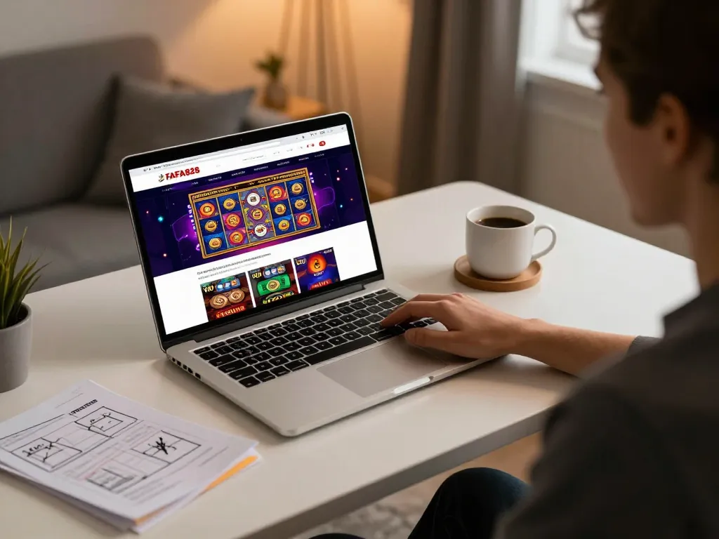 Engaging in strategic gameplay on FAFA828 online casino at home.