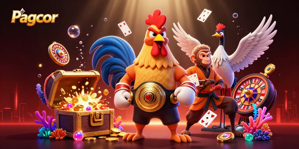 Experience thrilling Pagcor games with vibrant characters and dynamic casino elements.