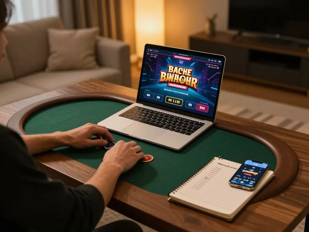 Engaging online poker game at home showcasing kkwin's modern gaming experience with strategic notes and apps