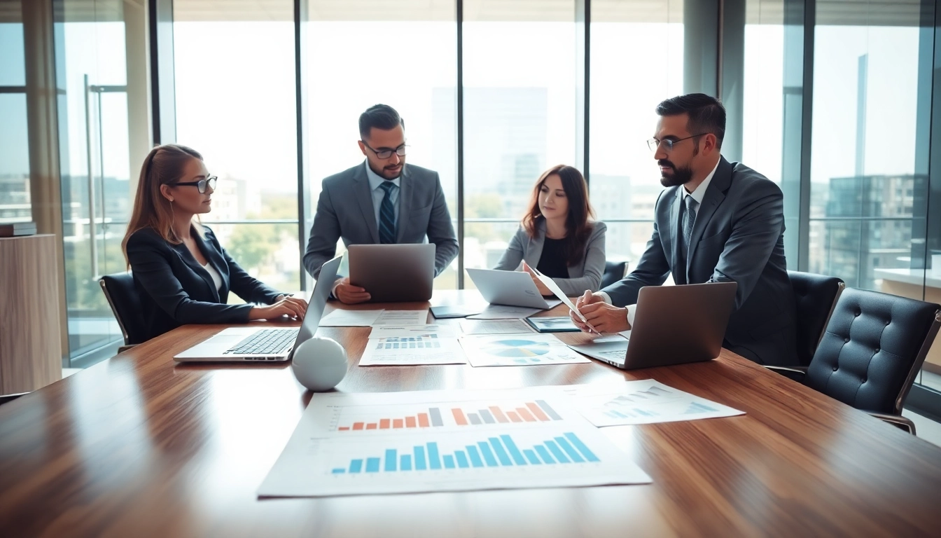 Analyze competitor pricing strategies in a modern business meeting setting with charts and laptops.