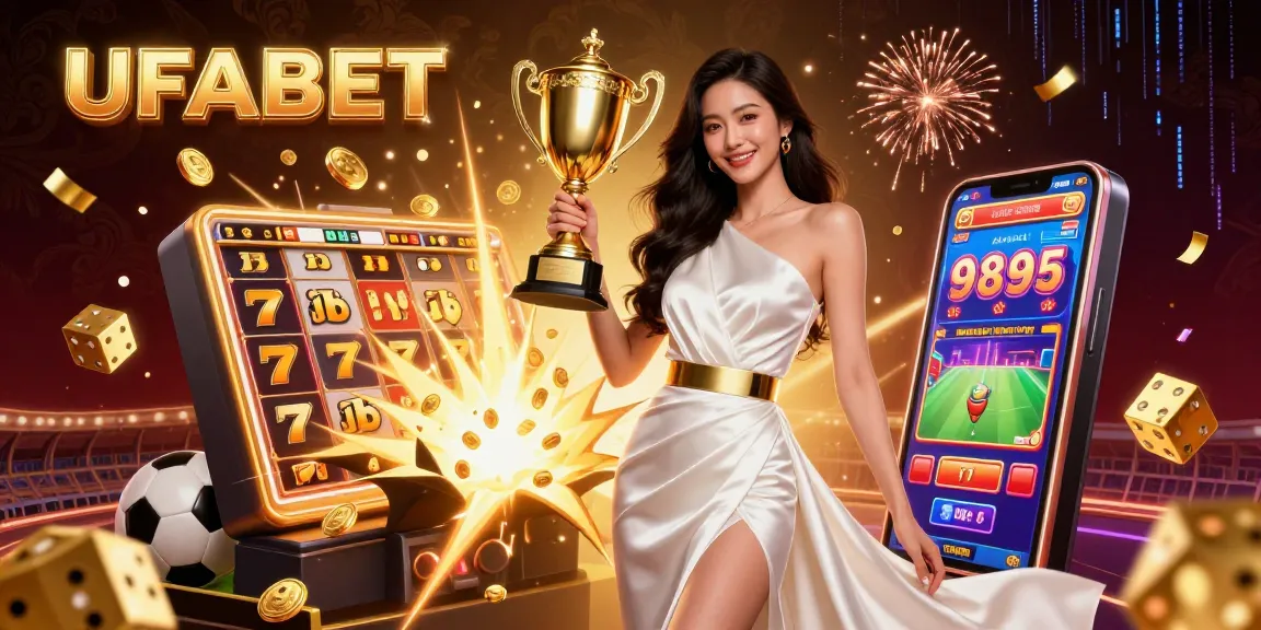 Engage in thrilling wagering at UFABET with stunning visuals of online games and sports betting elements.
