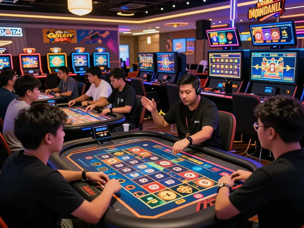Engaged players experiencing Bandar Togel excitement in a vibrant online casino environment.