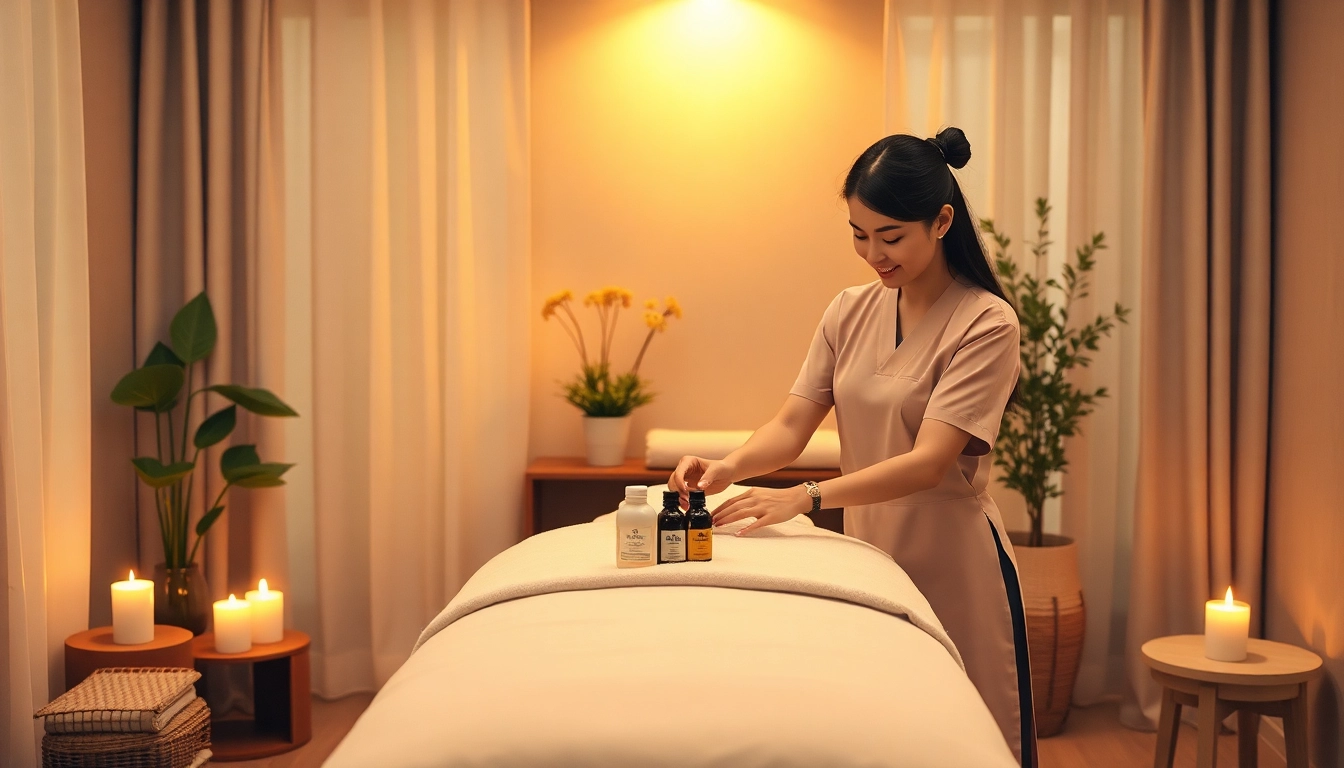 전문 치료사가 soothing 세션을 준비하는 수원출장마사지의 편안한 가정 환경