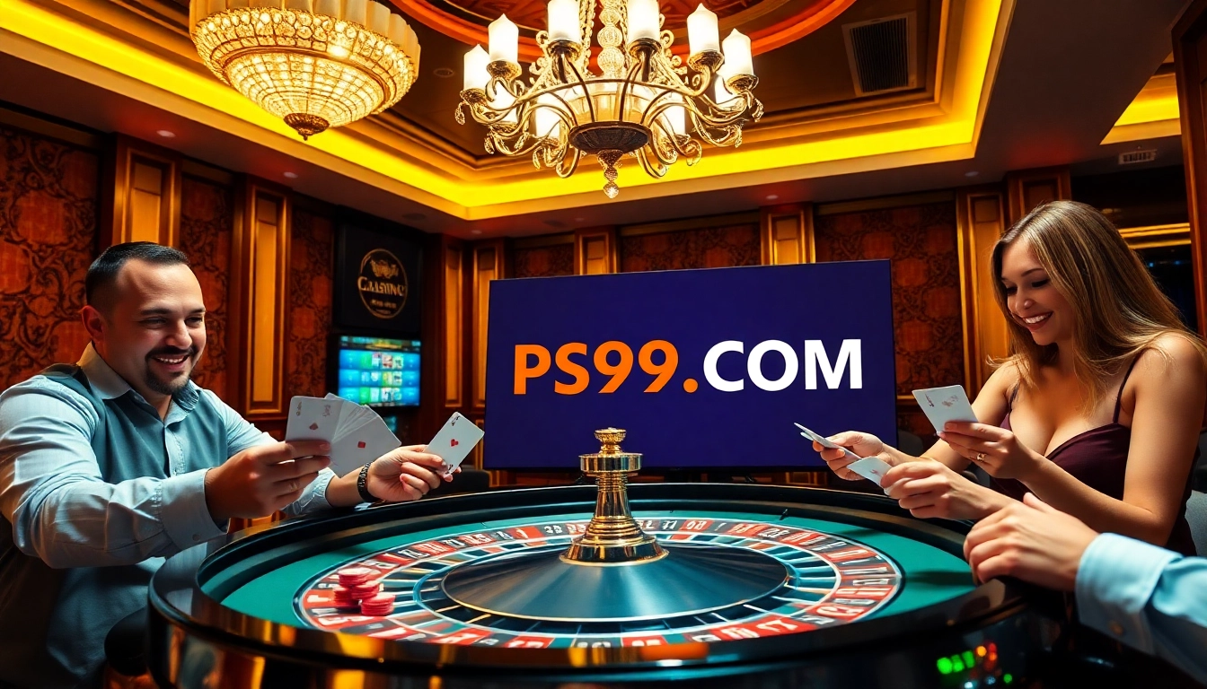Engaging players experience excitement at PS99 COM casino tables with chip betting.