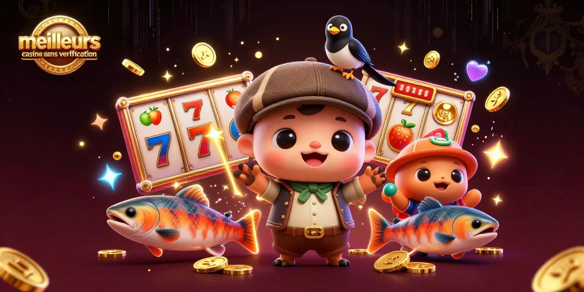 Cartoon de baby Nessie et ses amis entourés de jeux d'argent : meilleurs casino sans vérification.