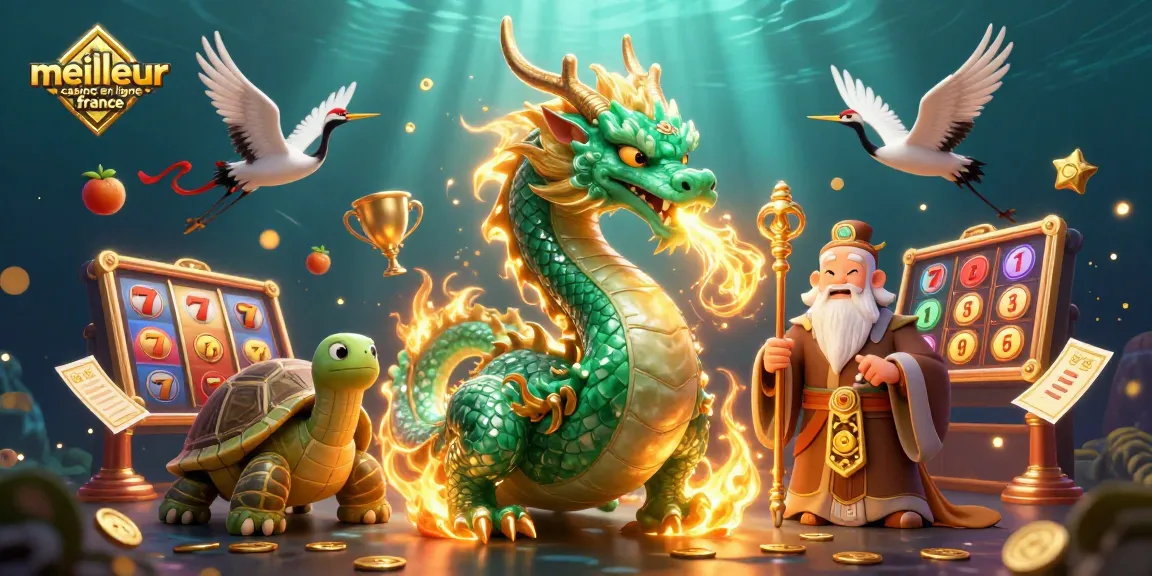 Jouer au meilleur casino en ligne en France avec des dragons, des tortues, et des éléments de jeu colorés