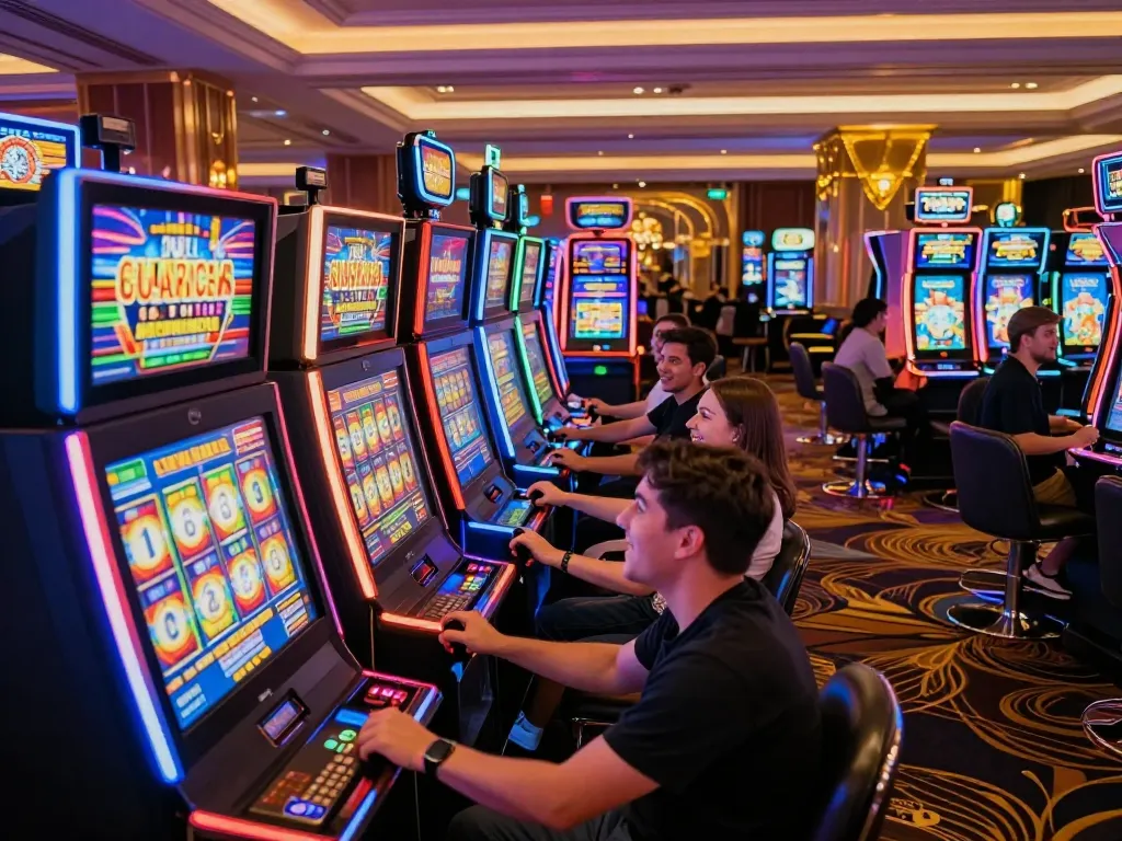 SLOT6000 machines captivate players with vibrant displays and thrilling gameplay in an upscale casino
