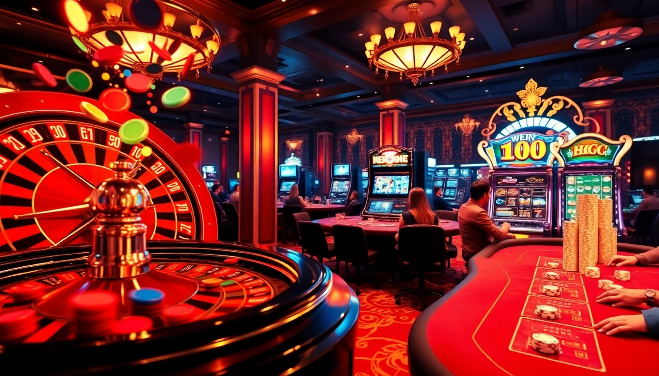 Experience the thrill of kerajaanslot with a vibrant casino atmosphere featuring poker games and roulette.