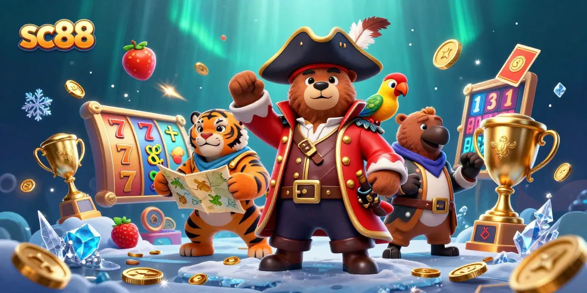Experience the thrilling world of sc88 as pirate bear and tiger explore vibrant slots.