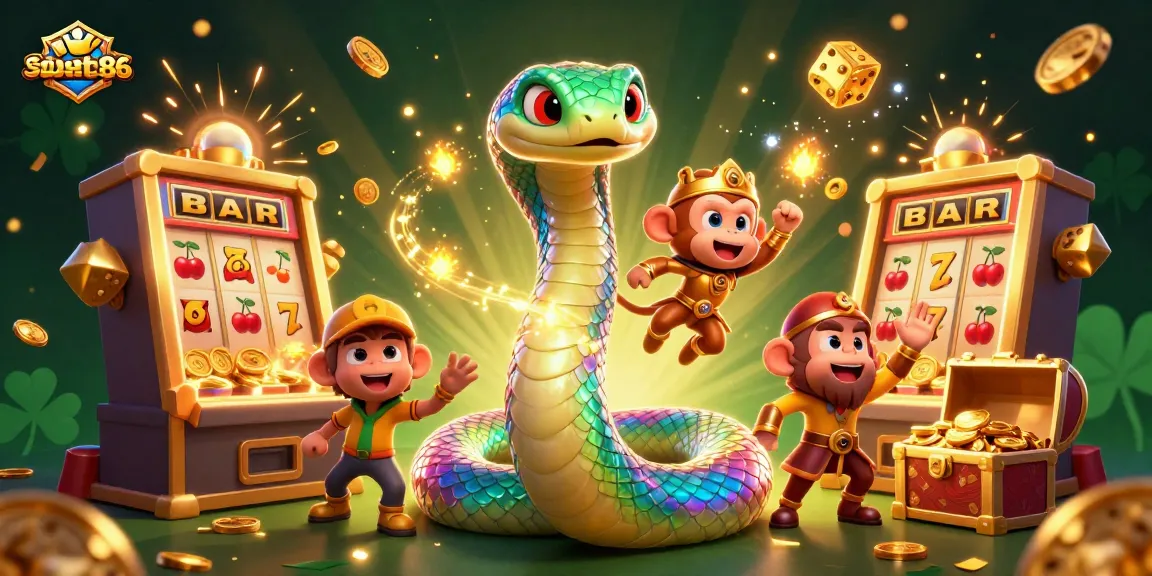 Engage with thrilling samsonbet86 casino adventure featuring vibrant slot machines and playful characters.