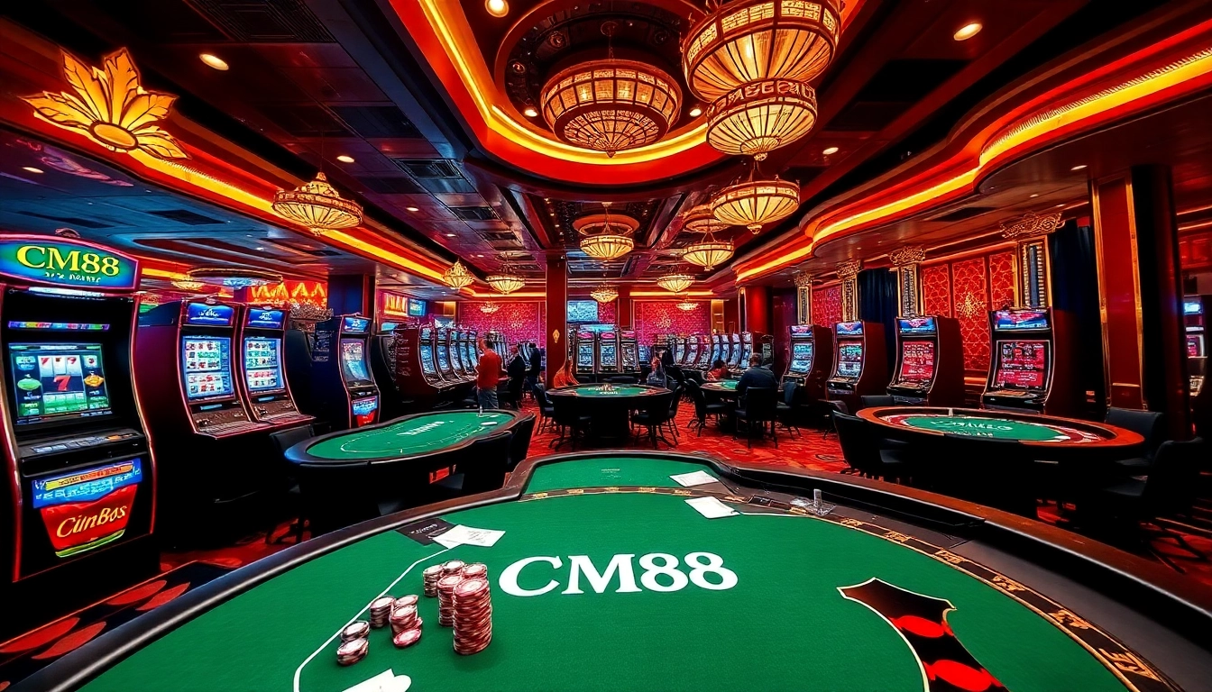 Engage in high-stakes gambling at a luxurious casino featuring CM88 tables.