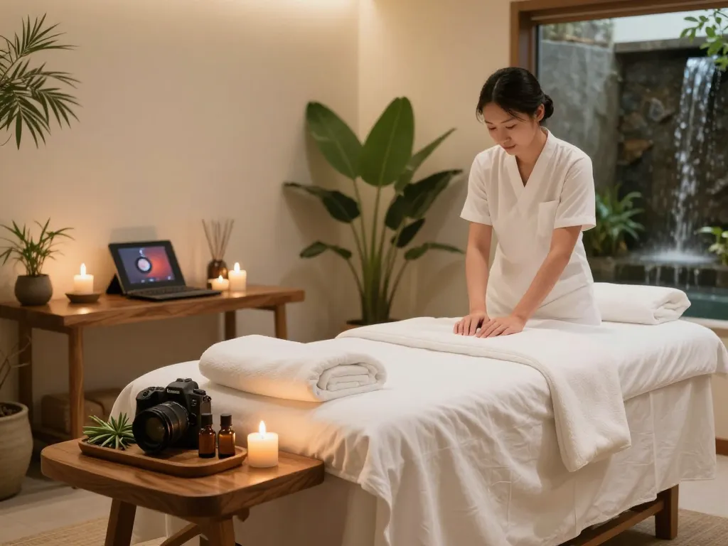Experience 신사동마사지 in a calming wellness retreat with soothing ambiance and essential oils.