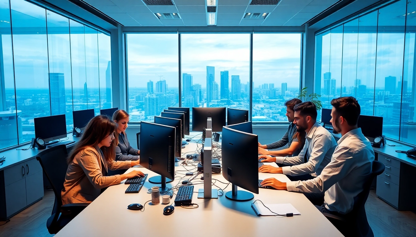 Managed IT services Lakeland provided by a professional team collaborating in a modern office.
