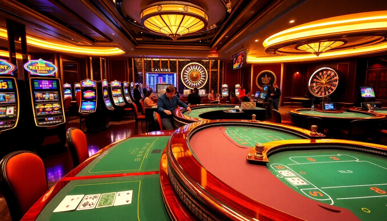 Players enjoying DH88 casino games at an elegant table with vibrant poker chips and slot machines.