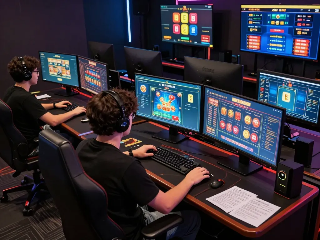 Player engaging in online gameplay with EE88, surrounded by a tech-savvy gaming setup.