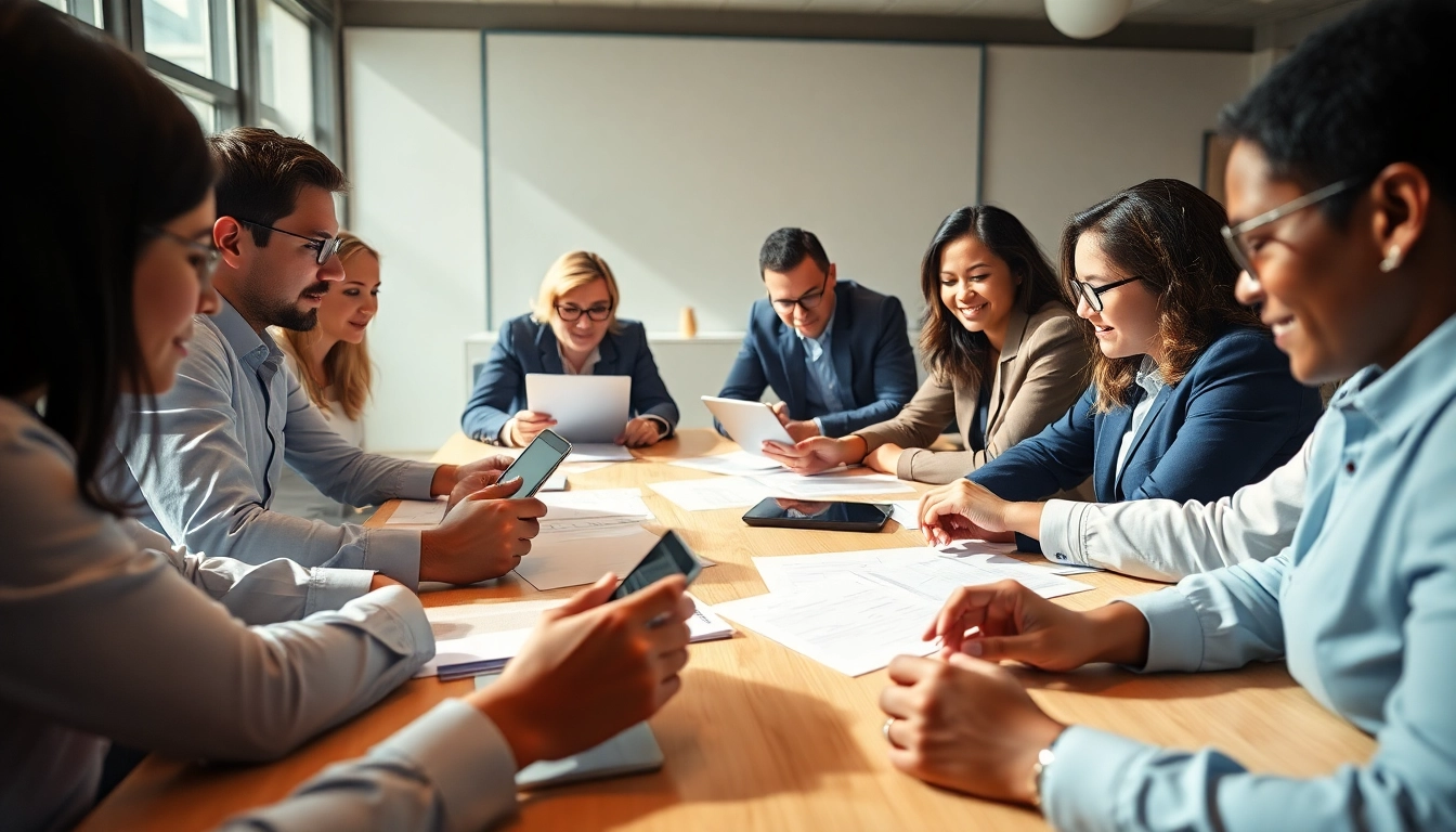 Engaging scene of professionals collaborating in Proposal Writing and Management.