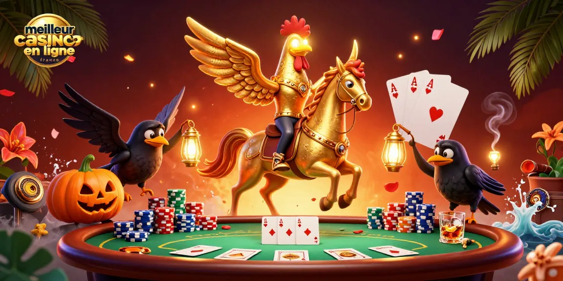 Illustration dynamique de meilleur casino en ligne france avec des personnages captivants au milieu d'une action de jeu.