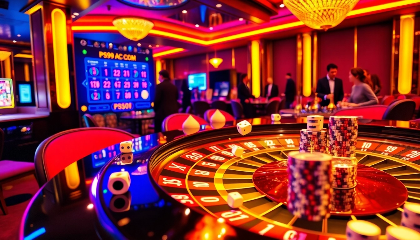 Experience the thrill of winning at PS99 COM with luxurious casino tables and vibrant action.