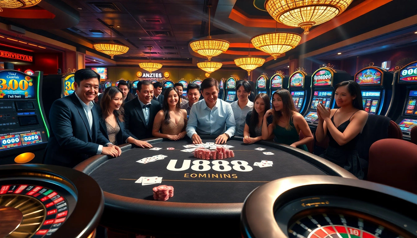 Experience the excitement of U888's poker table with vibrant gameplay and colorful chips.
