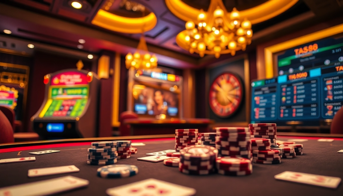 Experience thrilling gaming action at ta88 with luxurious casino elements and engaging visuals.