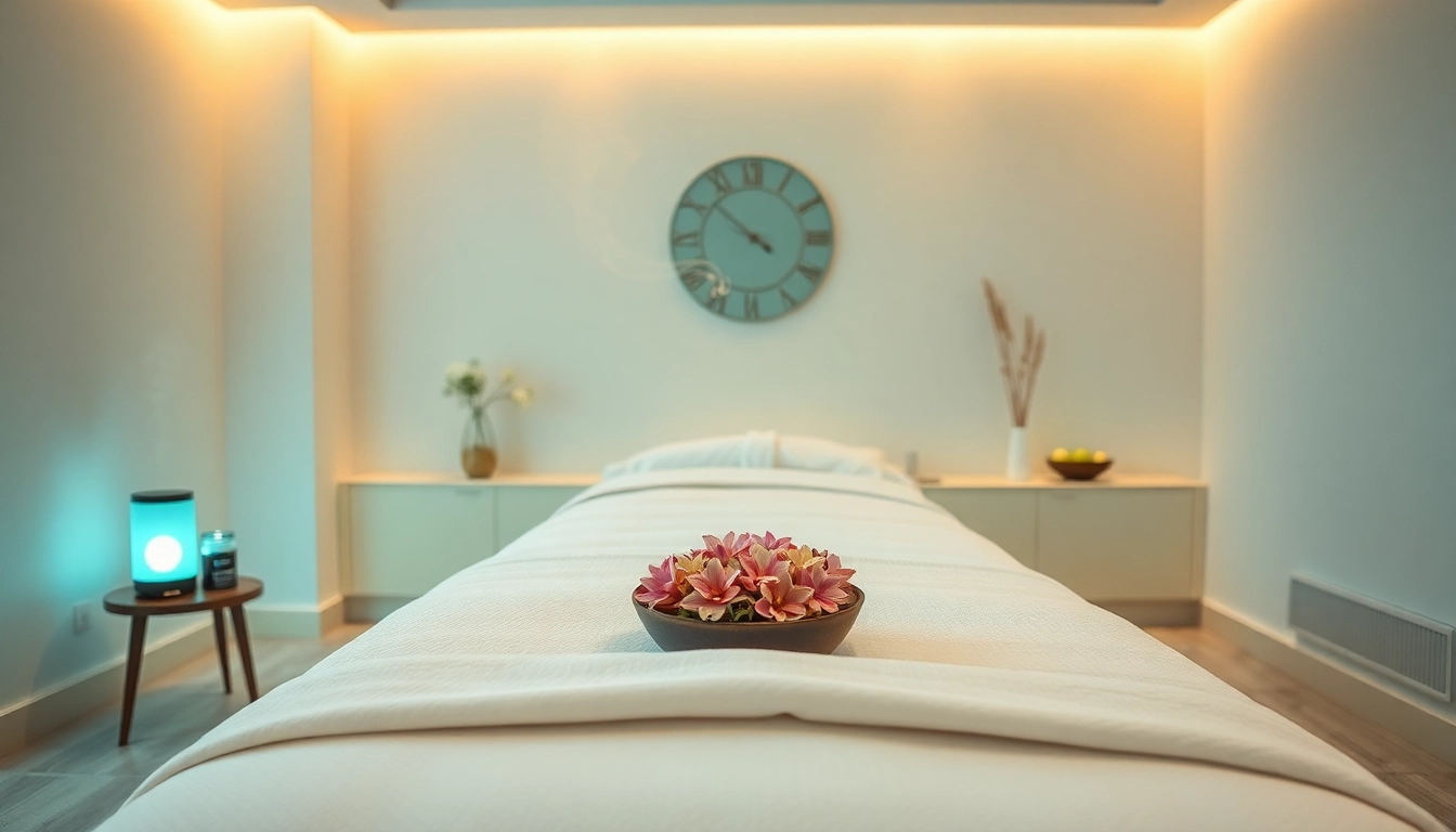 Experience tranquil 출장안마 in a calming massage room with inviting ambiance.