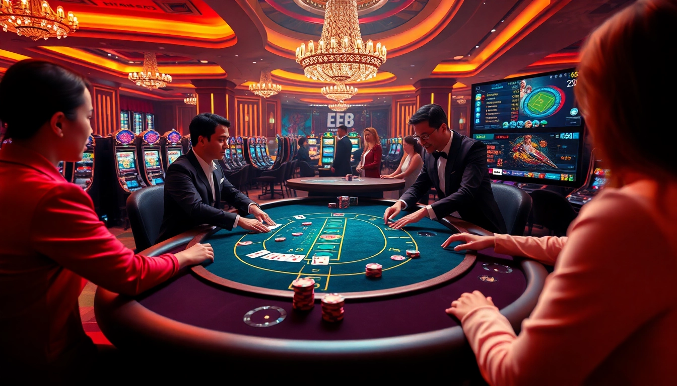 Experience the excitement of EE 88 as players engage in high-stakes poker in a luxurious casino setting.