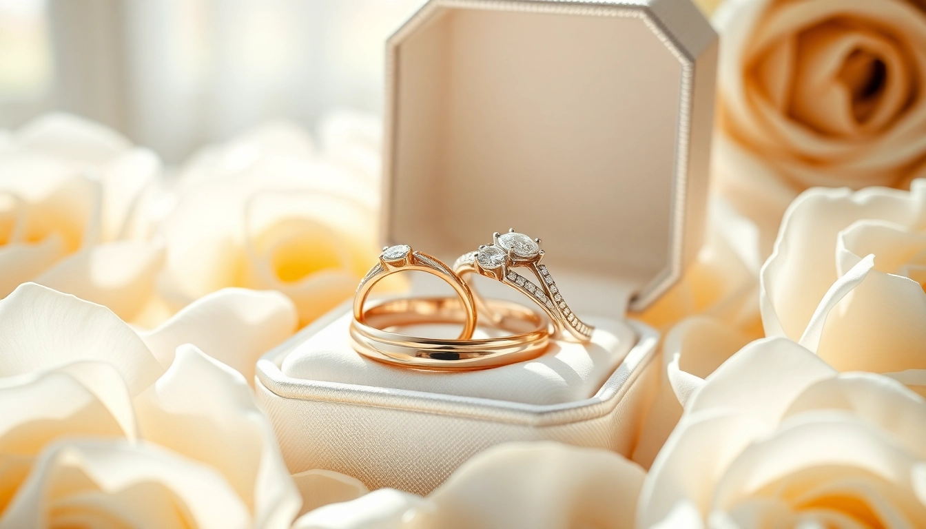 Showcasing elegant wedding rings nestled in a jewelry box with white roses, perfect for memorable moments.