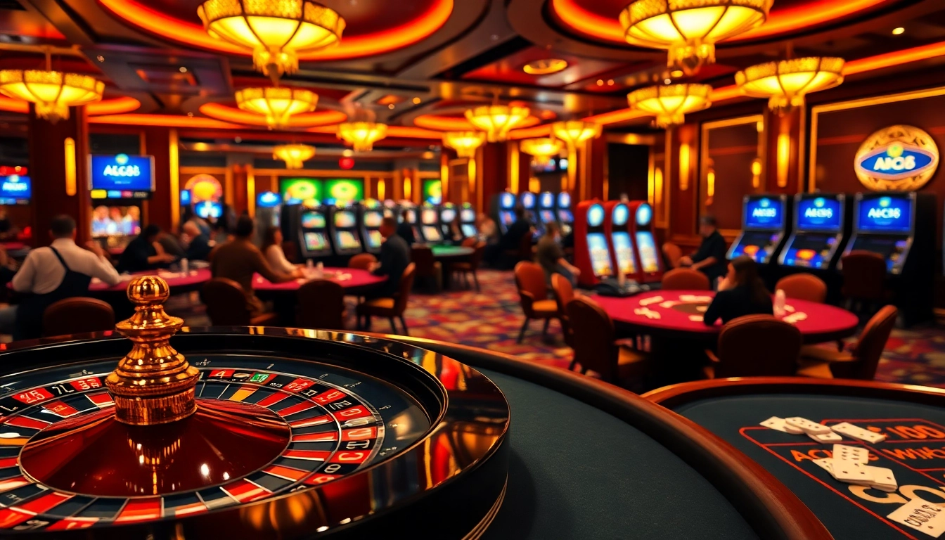 ABC8 players enjoying an exhilarating game of roulette in a luxurious casino.