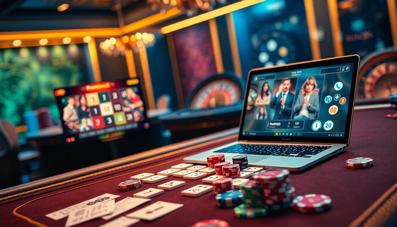 Experience רמיקוב אונליין excitement with vibrant casino visuals and digital gaming elements.