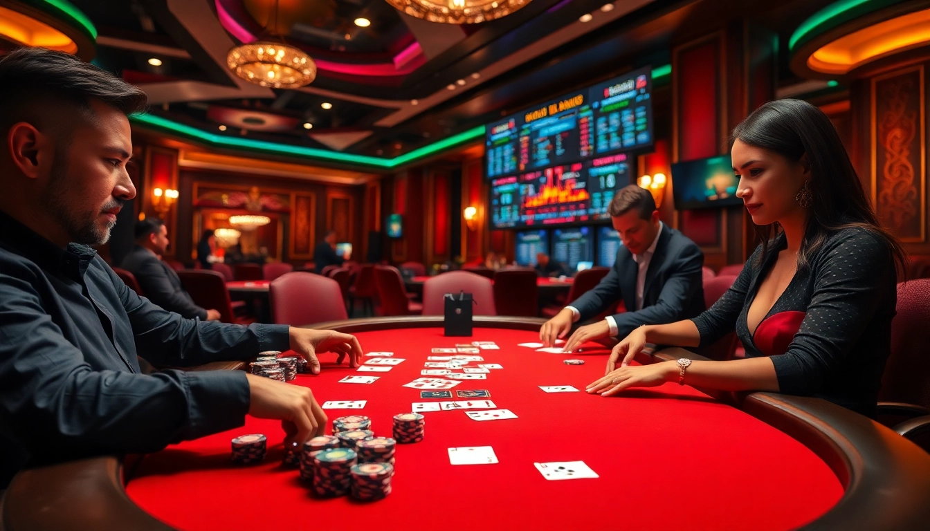 Experience high-stakes excitement with poker action at https://jun88pl.com/, showcasing skilled players and glamorous casino elements.