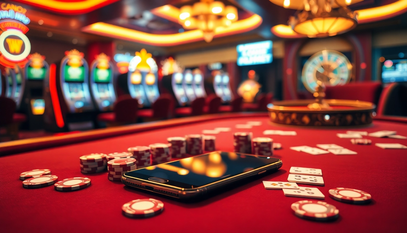 Experience high-stakes poker action at S8 casino, complete with chips and cards.