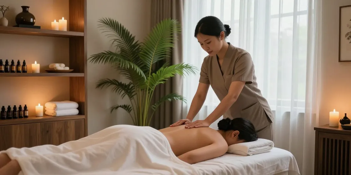 최고의 1인샵 마사지 환경에서 고객에게 서비스를 제공하는 마사지 치료사