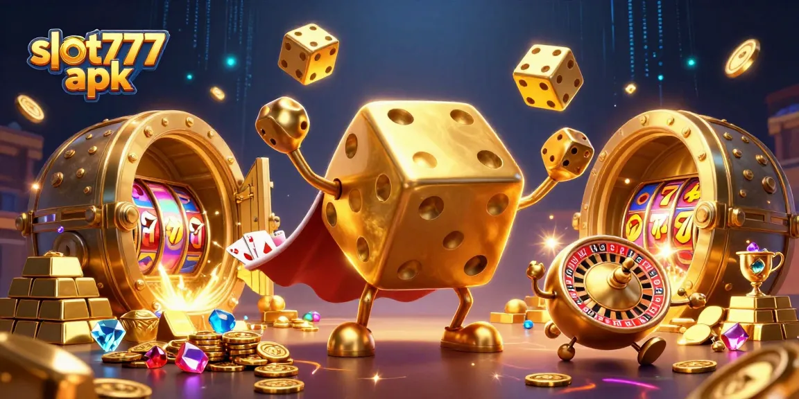 Experience thrilling gameplay with the vibrant slot777 apk illustration showcasing dynamic elements of gambling excitement.