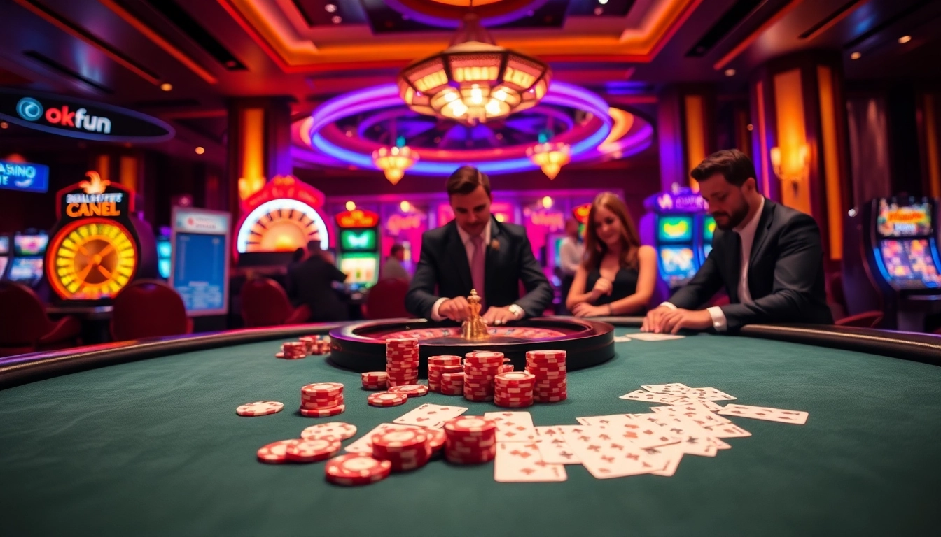 Play poker and win at https://okfun.page with an exciting casino environment and vibrant game elements.