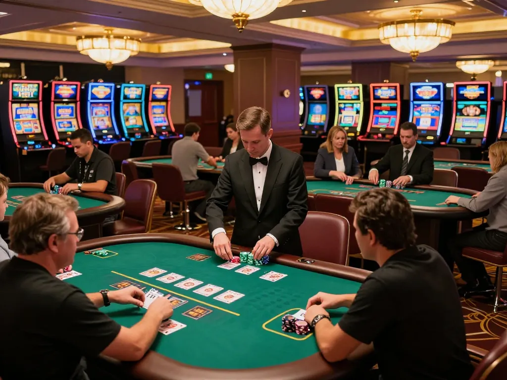 Experience the thrill of blackjack at winstrike69 with players strategizing and dealers in action