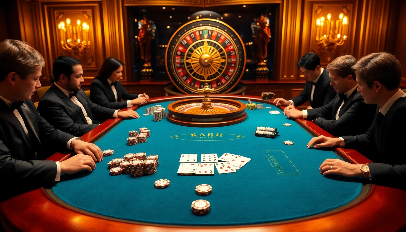 Experience luxury gambling at https://jun88site.com/ featuring a glamorous poker table and lavish casino elements.